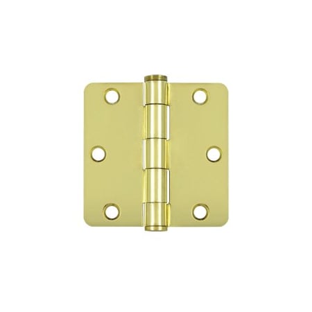 Deltana S35R4HD3 HD 1/4 Radius Hinges Polished Brass, 10PK S35R4HD3-XCP10